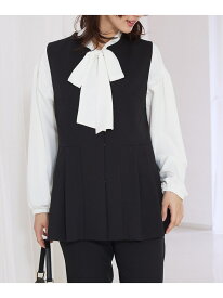 【エニデイカセット】タック切り替えジレ/セミオケ/きれいめ/レイヤード/ベスト/ abahouse mavie アバハウス マヴィ トップス その他のトップス ネイビー ブラック グレー【送料無料】[Rakuten Fashion]