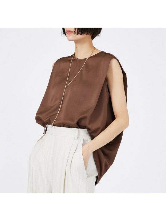 楽天市場】【SALE／30%OFF】サテンタックノースリーブ qualite カリテ 
