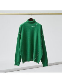 【SALE／52%OFF】【AH ABAHOUSE】ハンドステッチ タートルネック オーバー ニット ABAHOUSE LASTWORD アバハウス トップス ニット ホワイト ブルー グレー ブラック グリーン【RBA_E】[Rakuten Fashion]