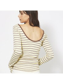 ＜追加2＞【Robert P. Miller】パネルリブ バックオープンロンT Rouge vif la cle ルージュ・ヴィフ ラクレ トップス カットソー・Tシャツ ホワイト ブラック ネイビー ブラウン【送料無料】[Rakuten Fashion]
