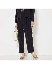 センタープレスストレートパンツ qualite カリテ パンツ スラックス・ドレスパンツ ネイビー グレー【送料無料】[Rakuten Fashion]