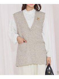 ツイードフリンジベスト abahouse mavie アバハウス マヴィ トップス その他のトップス ブラック【送料無料】[Rakuten Fashion]