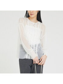 【SALE／60%OFF】チュールブラウス(タンク付き) abahouse mavie アバハウス マヴィ トップス シャツ・ブラウス ホワイト ブラック【RBA_E】[Rakuten Fashion]
