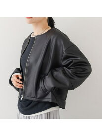 ソフトレザーライクジップブルゾン abahouse mavie アバハウス マヴィ ジャケット・アウター ブルゾン・ジャンパー ホワイト ブラック【送料無料】[Rakuten Fashion]