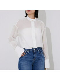 【SALE／30%OFF】ライトシアーサテンコンビシャツ Rouge vif la cle ルージュ・ヴィフ ラクレ トップス シャツ・ブラウス ブラック ピンク ホワイト【RBA_E】【送料無料】[Rakuten Fashion]