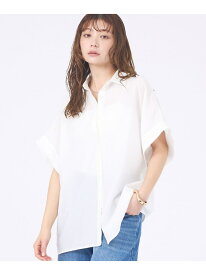 【着痩せシルエット】フレンチスリーブシャツ【予約】 abahouse mavie アバハウス マヴィ トップス シャツ・ブラウス ブルー グレー ホワイト【先行予約】*【送料無料】[Rakuten Fashion]