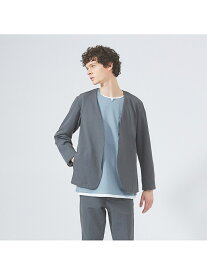 【SALE／50%OFF】【セットアップ対応】ハンティング ノーカラー カーディガン/ジャケット ABAHOUSE LASTWORD アバハウス ジャケット・アウター ノーカラージャケット グレー ブルー ベージュ ブラック【RBA_E】【送料無料】[Rakuten Fashion]