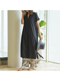 【大人のいちまんワンピ】シルケット天竺スキッパーワンピース abahouse mavie アバハウス マヴィ ワンピース・ドレス シャツワンピース ブルー グレー グリーン ベージュ オレンジ ブラック【送料無料】[Rakuten Fashion]