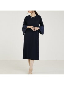 【WEB Domani掲載】【エニデイカセット】袖フレアーワンピース abahouse mavie アバハウス マヴィ ワンピース・ドレス シャツワンピース ホワイト ブラック グレー ブルー【送料無料】[Rakuten Fashion]