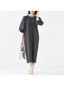 【SALE／15%OFF】【エニデイカセット】シアー袖切替ワンピース abahouse mavie アバハウス マヴィ ワンピース・ドレス シャツワンピース ホワイト ブラック ネイビー ブルー グレー【RBA_E】【送料無料】[Rakuten Fashion]