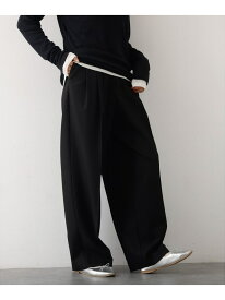 【後ろウエストゴム】タックワイドスラックス m_01/シーズンレス/メンズライク abahouse mavie アバハウス マヴィ パンツ その他のパンツ ブラック グレー ベージュ【送料無料】[Rakuten Fashion]