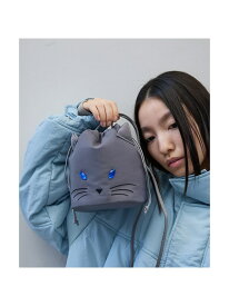 【FAVORI】黒猫 灰猫 巾着ショルダーバッグ NOMINE ノミネ バッグ ショルダーバッグ ブラック グレー【送料無料】[Rakuten Fashion]