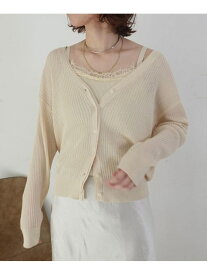 【SALE／35%OFF】【一部店舗限定】レースキャミ付きニットアンサンブル/カーディガン/レーストップス Rouge vif la cle ルージュ・ヴィフ ラクレ トップス カーディガン ブラック ホワイト ブラウン【RBA_E】【送料無料】[Rakuten Fashion]