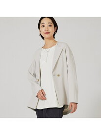 【SALE／20%OFF】【セットアップ対応】ダブルクロスフォルムジャケット qualite カリテ ジャケット・アウター ノーカラージャケット グレー ブラック【RBA_E】【送料無料】[Rakuten Fashion]