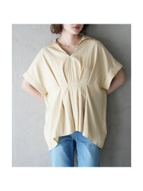 【SALE／30%OFF】ウエストタックスキッパー半袖シャツ qualite カリテ トップス シャツ・ブラウス ホワイト イエロー ブルー【RBA_E】【送料無料】[Rakuten Fashion]