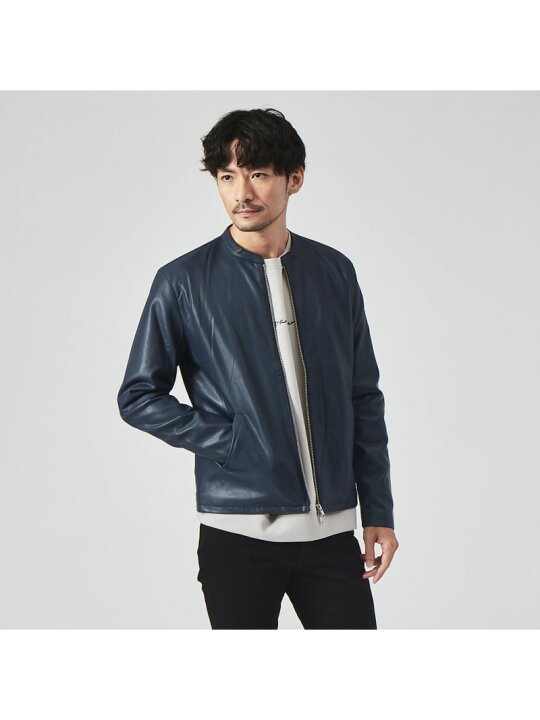 アバハウス ABAHOUSEレザーライダースジャケット サイズM 牛革 タイト ラム 革ジャン メンズレザージャケット・革 アバハウス ABAHOUSE レザージャケット コート