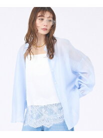 【やわらかに透ける】シアーストライプシャツ abahouse mavie アバハウス マヴィ トップス シャツ・ブラウス ブルー ピンク【送料無料】[Rakuten Fashion]