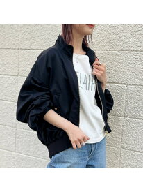 【SALE／30%OFF】ショートコクーン ナイロンブルゾン Rouge vif la cle ルージュ・ヴィフ ラクレ ジャケット・アウター ブルゾン・ジャンパー ブラック ホワイト【RBA_E】【送料無料】[Rakuten Fashion]