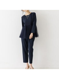 【エニデイカセット】チュールブラウス&テーパードパンツ abahouse mavie アバハウス マヴィ トップス シャツ・ブラウス ホワイト グレー ブラック【送料無料】[Rakuten Fashion]