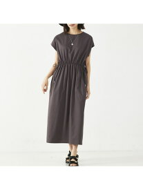 【SALE／23%OFF】【大人のいちまんワンピ/接触冷感】シルケットドロストワンピース abahouse mavie アバハウス マヴィ ワンピース・ドレス シャツワンピース ブラウン ブラック グレー【RBA_E】【送料無料】[Rakuten Fashion]
