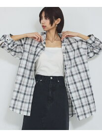 【シアー素材】チェックフードシャツ/春服/夏服/ゆったり/羽織り【予約】 abahouse mavie アバハウス マヴィ トップス シャツ・ブラウス ブルー ホワイト【先行予約】*【送料無料】[Rakuten Fashion]