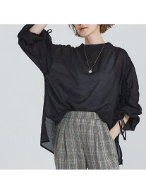 シアー袖ギャザーブラウス abahouse mavie アバハウス マヴィ トップス シャツ・ブラウス ホワイト ブラック グリーン【送料無料】[Rakuten Fashion]