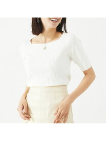 【SALE／40%OFF】【アンサンブル対応】麻タッチリブスクエアネックプルオーバー abahouse mavie アバハウス マヴィ トップス ニット イエロー グレー ホワイト【RBA_E】[Rakuten Fashion]