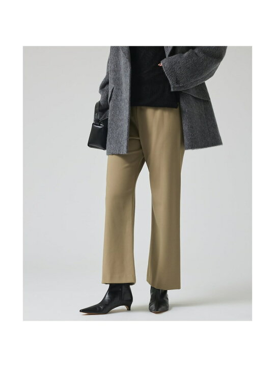 パンツ スラックス 2WAYバックピーチセミフレアーパンツ レディース  