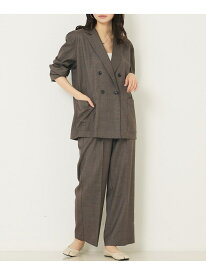 【SALE／10%OFF】【上下2点セット】グレンチェックジャケット&セミワイドパンツセットアップ abahouse mavie アバハウス マヴィ ジャケット・アウター その他のジャケット・アウター ブラウン グレー【RBA_E】【送料無料】[Rakuten Fashion]