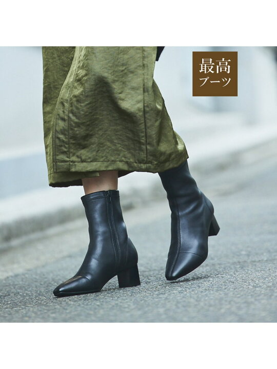 楽天市場】【最高ブーツ/ 5cmヒール】ストレッチショートブーツ Au 