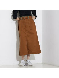 【SALE／50%OFF】【Dickiesコラボ 別注】ウエスト配色 ベルトチノロングスカート NOMINE ノミネ スカート ロング・マキシスカート ネイビー グリーン カーキグリーン ベージュ ブラウン【RBA_E】【送料無料】[Rakuten Fashion]