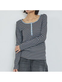ボーダーヘンリーネックプルオーバー【予約】 abahouse mavie アバハウス マヴィ トップス カットソー・Tシャツ ブラック グレー ホワイト【先行予約】*【送料無料】[Rakuten Fashion]