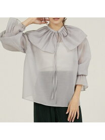 【SALE／61%OFF】マルチフリルブラウス【ティペット付】 abahouse mavie アバハウス マヴィ トップス シャツ・ブラウス グレー ブラック ホワイト【RBA_E】[Rakuten Fashion]