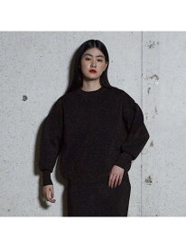 【セットアップ対応可】リバーシブルラメプレーティングボリュームスリーブニット NOMINE ノミネ トップス ニット ブラック ブラウン ホワイト グリーン ベージュ ネイビー【送料無料】[Rakuten Fashion]