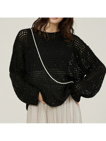 【SALE／36%OFF】メッシュスパンコールニット abahouse mavie アバハウス マヴィ トップス ニット ベージュ ブラック グレー【RBA_E】【送料無料】[Rakuten Fashion]