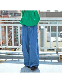 タック ボリューム デニムパンツ NOMINE ノミネ パンツ ジーンズ・デニムパンツ ブルー ブラック ホワイト【送料無料】[Rakuten Fashion]