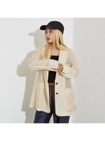 シルキー シアー バックスリット ジャケット NOMINE ノミネ ジャケット・アウター その他のジャケット・アウター グレー ブラック ホワイト【送料無料】[Rakuten Fashion]