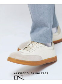 【SALE／20%OFF】【WEB別注】トレーナータイプ レザースニーカー alfredoBANNISTER アルフレッド・バニスター シューズ・靴 スニーカー ブルー ホワイト ベージュ【RBA_E】【送料無料】[Rakuten Fashion]