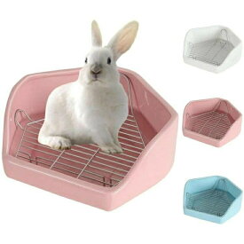 ウサギトイレ ウサギ トイレ 陶器 大きめ 大型 五角 四角 大きい サイズ 小動物用 陶器トイレ 飼育ケージ内装 チンチラ用陶器トワレ かわいい 三角 うさぎトイレ 消臭 うさぎ用 噛み防止 金網スノコ付き うさぎのトイレ チンチラ用ト小動物用