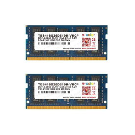 v-color Hynix IC サーバー用メモリ DDR4-2666MHz PC4-21300 32GB (16GB×2枚) ECC SO-DIMM 1Gx8 2Rx8 1.2V CL19 Synology NAS 21シリーズ対応 TES416G26D819K-VKC