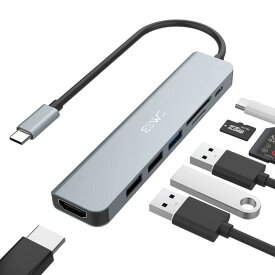 USB C ハブ アダプタ 7-in-1 JESWO USB ハブ Type-C【4K HDMI出力＋100W急速PD充電＋USB3.0/2.0ポート+SD/TFカード スロット】タイプC ハブ Thunderbolt 3対応 MacBook Pro/Air、ipad Pro、Chrome Book、Dell、Huawei、Surface Go