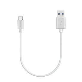 MaGeek USB Type-C 3.0 ケーブル USB 3.0 &amp; USB-C 3.0 ケーブル高速同期と充電 ケーブル Galaxy S10 / S9 / S9+ / iPad Pro (2018, 11インチ) / MacBook/MacBook Air (2018) / Xperia XZ1 対応 (0.3m, 白)