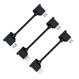Cablecc 3pcs / Set Remote Controller Data Cable Type-C＆Micro＆to Micro USB for Mavic Pro Platinum Mavic Park RC Accessories