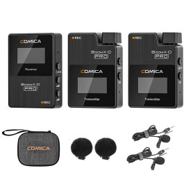 COMICA BoomX-D PRO D2 ワイヤレスマイク ビデオマイク ワイヤレスラベリアマイク 2.4G無線 2台送信機 1台受信機セット ブラック