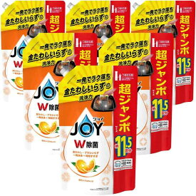 [ケース品] [大容量] ジョイ W除菌 食器用洗剤 贅沢シトラスオレンジ 詰め替え 超特大ジャンボ 1490mLx6袋