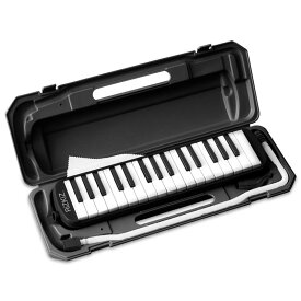 RiZKiZ 鍵盤ハーモニカ 32鍵盤 授業で使える 卓奏用 立奏用 ふき口 ホース ケース付 ホールドベルト 名前シールスペース付