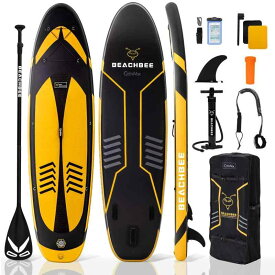 CalmMax インフレータブル スタンドアップパドルボード サップボード SUP 長320cm 幅80cm 厚15cm 耐荷重量150kg 軽量 安定 滑り止め 黄色