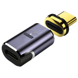 全3種 fine-R USB-C 140W 対応 マグネット 式 USBアダプタ 方向 変換アダプタ USB4 TYPE-C ストレート 型 USB4.0 高速充電 PD充電 高速データ転送 40Gbps 8K 映像出力 オス メス USB-C (PL保険加入品) (140WM ス