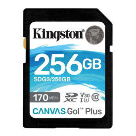 キングストン SDXCカード 256GB 最大170MB/s Class10 UHS-I U3 V30 4K Canvas Go Plus SDG3/256GB