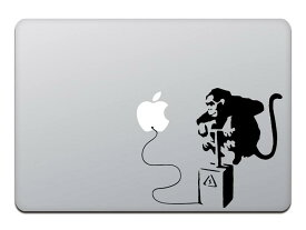 カインドストア MacBook Air/Pro 13インチ マックブック ステッカー シール バンクシー モンキー ボム Banksy 13インチ ブラック M425-13-B